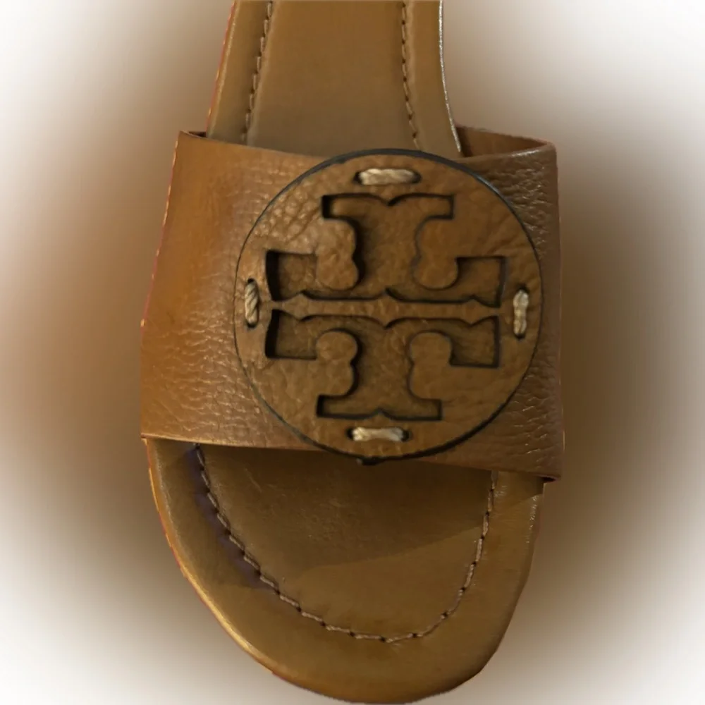 Tory Burch Brown Patty Wedge Sandals like New - Picture 4 of 8